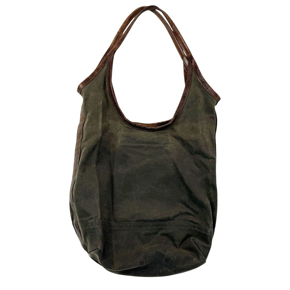Rough & Tumble Canvas Tux Sling Hobo Bag Leather Shoulder Tote Purse Slouchy